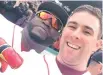  ??  ?? Dic Donohue and his selfie with David Ortiz.