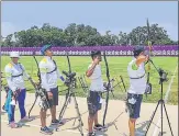  ?? SAI ?? Indian archery team training in Tokyo ahead of the Olympics.
