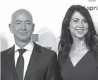  ?? AFP/GETTY IMAGES ?? Jeff Bezos and wife MacKenzie Bezos announced Wednesday that they were divorcing.