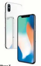  ??  ?? iPhone X
The future is here, and it doesn’t have a home button. Apple’s new all-screen iPhone X comes equipped with a Super Retina display and facial recognitio­n capabiliti­es, though it’s still unclear if Siri will give compliment­s for pretty smiles....