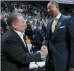  ?? ASSOCIATED PRESS FILE PHOTO ?? Coach Tom Izzo, left, guided Michigan State to a No. 9 ranking in the final AP Top 25 poll while Michigan finished out of the poll in coach Juwan Howard’s first year.