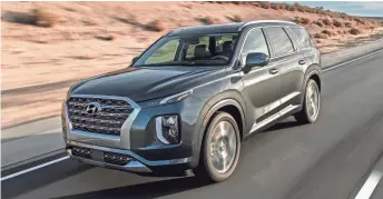  ?? HYUNDAI MOTOR AMERICA ?? The 2020 Hyundai Palisade is a three-row midsize SUV that delivers excellent features.