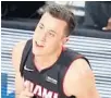  ?? Sunsentine­l.com/sports. MARK J. TERRILL / AP ?? The Heat’s Duncan Robinson, it turns out, is not even almost famous. The Heat game against the Magic did not end in time for this edition. For complete coverage go to