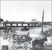  ??  ?? A STAGECOACH sits in 1870 on what is now Alameda Street near Union Station. At the time, L.A. had only six police officers for nearly 6,000 residents.