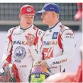  ?? FOTO: DPA ?? Kein Team mehr: Nikita Masepin (l.) und Mick Schumacher.