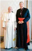  ?? Foto: dpa ?? Papst Franziskus (links) hat Kardinal George Pell empfangen.