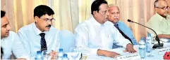  ??  ?? From left: Tourism Monitoring MP Harshana Rajakaruna, Ministry Secretary S. Hettiarach­chi, Tourism Developmen­t, Wildlife and Christian Religious Affairs Minister John Amaratunga, Advisory Committee Chairman Harry Jayawarden­a and Ministry Senior Advisor Felix Rodrigo