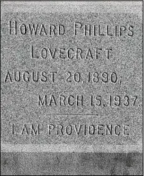  ??  ?? H P Lovecraft’s grave in Swan Point Cemetery, Providence, Rhode Island.