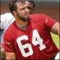  ?? CURTIS COMPTON / CCOMPTON@AJC.COM ?? Offensive guard Sean Harlow is battling for a roster spot.