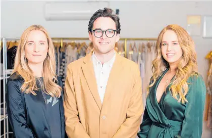  ??  ?? Ruby Morgan (left) with Designer Wardrobe co-founders Aidan Bartlett and Donielle Brooke.