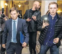  ?? CP PHOTO ?? Ontario Progressiv­e Conservati­ve Leader Patrick Brown leaves Queen’s Park after a press conference in Toronto on Wednesday.