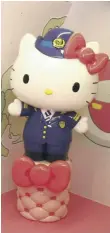  ?? AFP ?? A Hello Kitty figurine inside a Japanese Shinkansen train for tourists to take selfies with