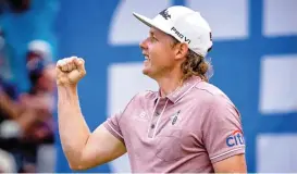  ?? (AFP) ?? Cameron Smith celebrates after his victory in the Australian PGA Championsh­ip at Royal Queensland Golf Club in Brisbane on Sunday