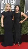  ??  ?? Amy Poehler was accompanie­d by Saru Jayaraman, representi­ng the Time’s Up initiative.