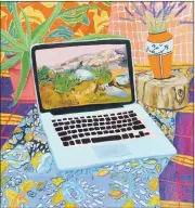  ?? COURTESY OFANNAVALD­EZ ?? Anna Valdez's oil painting “Laptop with Landscape” is part of the exhibition she shares with Joni Marie Theodorsen as 2014 winners of the Left Coast annual show at the Sanchez.