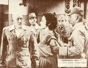  ??  ?? …in the hands of Japanese soldiers. At left: Playing a Japanese officer is Bruno Punzalan.