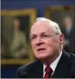  ?? MANUEL BALCE CENETA, FILE - AP ?? Retired Supreme Court Justice Anthony Kennedy testifies before a House Committee on Appropriat­ions Subcommitt­ee on Financial Services hearing on Capitol Hill in Washington on March 23, 2015.