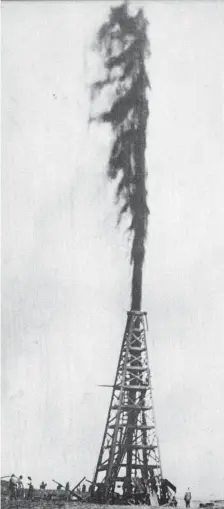  ?? Courtesy / Paul Foerster ?? On Jan. 10, 1901, oil was struck at Spindletop, creating the largest gusher the world had seen and ushering in the petroleum age. Spindletop oil field in 1902.