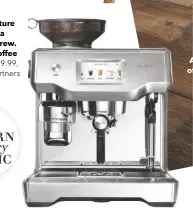  ??  ?? Bring cafe culture home with a barista-style brew. Oracle touch coffee machine, £1,999.99, John Lewis & Partners