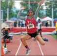  ?? DIGITAL FIRST MEDIA FILE PHOTO ?? Upper Dublin’s Madison Langley Walker flies through the air during the PIAA Championsh­ips.