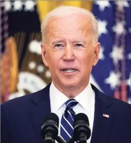  ?? Evan Vucci / Associated Press ?? President Joe Biden speaks during a news conference in the East Room of the White House, Thursday, in Washington, D.C.