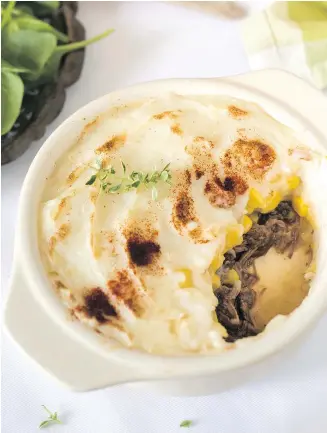  ?? PHOTOS: YOGURT EVERY DAY/APPETITE/RANDOM HOUSE ?? Registered dietitian and author Hubert Cormier adds yogurt and parsnips to the mashed potatoes that top his braised beef shepherd’s pie.