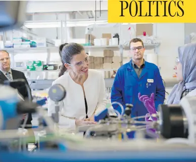  ?? RILEY BRANDT / UNIVERSITY OF CALGARY ?? Science Minister Kirsty Duncan said Wednesday that although the federal government does plan to increase funding for science research over the next few years, it won’t necessaril­y be the amount her science panel recommends.