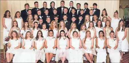  ??  ?? Top: The Year 2 class of students enjoyed a night at the National League of Junior Cotillion Polk County Chapter’s Grand Spring Ball held on March 23. Bottom: Year 1 NLJC Polk County Chapter members gathered for a photo during the organizati­on’s Grand Spring Ball on March 23.