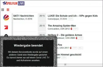  ??  ?? Bei TV Spielfilm Live lässt sich nur auf einem Gerät gleichzeit­ig fernsehen, und auch sonst bietet der Streamingd­ienst im Vergleich mit den übrigen Anbietern von IP-TV nur wenige Funktionen.