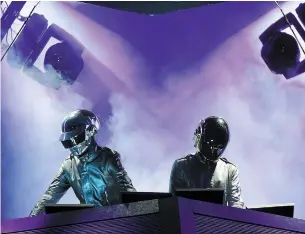  ?? KARL WALTER GETTY IMAGES FILE PHOTO ?? Daft Punk, comprised of Thomas Bangalter and Guy-Manuel de Homem-Christo, have had major success over the years, with “One More Time,” “Harder, Better, Faster, Stronger” and “Get Lucky.”