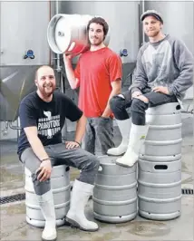  ?? Photo: KEVIN STENT/FAIRFAX NZ ?? Welcome Matt: Matt Stevens, left, Matt Warner and Matt Kristofski, of ParrotDog Brewing, gear up for the launch of their craft beer.