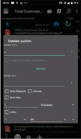  ??  ?? Die Suche des Total Commanders findet nicht nur Dateien anhand ihrer Namen, sondern auch über deren Inhalte und weitere Kriterien.