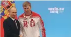  ??  ?? Alexandr Zubkov with President Vladimir Putin at the award ceremonies for Russian athletes 2014.