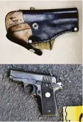  ?? Charlotte-Mecklenbur­g Police Department ?? Photos show an ankle holster, top, and gun that police say were in Keith Scott’s possession at the time he was fatally shot by police Tuesday in Charlotte, N.C. Police, however, did not say where they recovered the items.