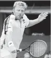  ??  ?? Boris Becker, a six-time Grand Slam tournament winner, whose life has spiralled down into legal and person turmoil, announced at the age of 32 and after 49 pro circut wins, that he was leaving the game, 19 years ago today.