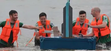  ??  ?? The Geraldine’s GFC team, Kevin Pepper, Paul Clarke, Darren O’Brien and David Hazeloff at the Raft Race held in Blackrock