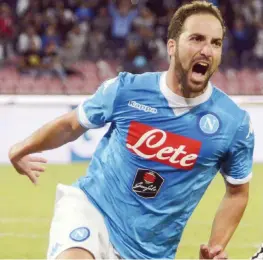  ?? ANSA ?? Gonzalo Higuain, 27 anni, ex River Plate e Real Madrid, terza stagione nel Napoli