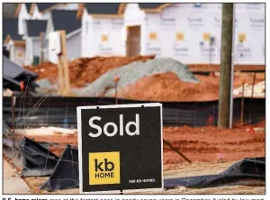  ?? (AP/Gerry Broome) ?? U.S. home prices rose at the fastest pace in nearly seven years in December, fueled by low mortgage rates and Americans moving from urban areas to the suburbs.