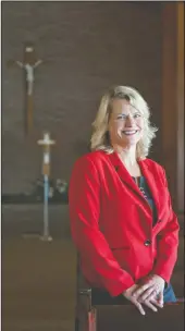  ?? BEA AHBECK/NEWS-SENTINEL ?? Lodi Funeral Home general manager Michelle Crandall is pictured in the chapel at the funeral home in Lodi on Aug. 21.