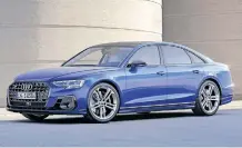  ?? ?? THE updated Audi S8 gets a more sharply contoured face.