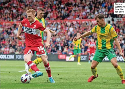  ?? ?? Duncan Watmore in action for Boro