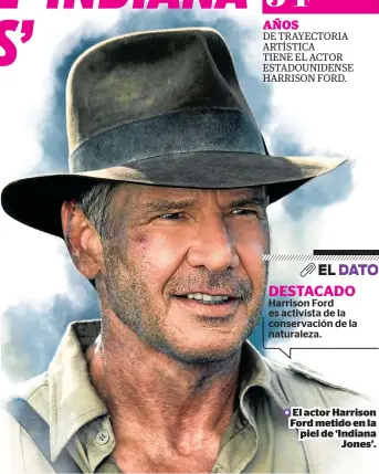  ??  ?? El actor Harrison Ford metido en la piel de ‘Indiana Jones’.