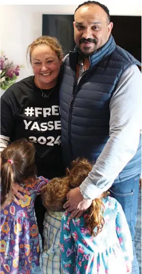  ?? ?? Reunited: Yasser Eljuboori is home with Laura and children