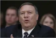  ?? AP FILE ?? The new CIA Director Michael Pompeo, as he testifies on Capitol Hill in Washington.