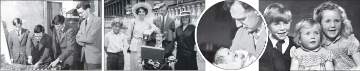  ??  ?? A BRIEF HISTORY: From left; Stephen Hawking (left) as a pupil at at St Albans School; being made a Companion of Honour at Buckingham Palace in 1989; as a baby with his father Dr Frank Hawking; and as a child with his sisters Mary and Philippa.