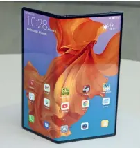  ??  ?? Huawei launched its foldable smartphone at MWC in Barcelona.