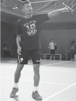  ??  ?? China’s Lin Dan at a practice session at the Siri Fort courts in New Delhi.