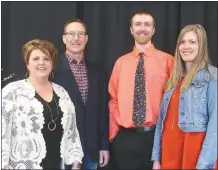  ?? Donnis Hueftle-Bullock ?? Celebratin­g 75 years of the family business, Arrow Seed in Broken Bow, are, from left, Deb and Jim Girardin and Logan and Renee Girardin.