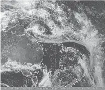  ?? JMA IMAGE VIA AP ?? SWEEPING IN
A satellite image provided by the Japan Meteorolog­ical Agency (JMA)/Australian Bureau of Meteorolog­y shows Tropical Cyclone ‘Kirrily’ off Australia’s east coast on Wednesday, Jan 24, 2024.