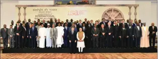  ??  ?? LIGHTING THE WAY: World leaders at the Founding Conference of the Internatio­nal Solar Alliance in New Delhi, during which the participat­ing states adopted the Delhi Solar Agenda.The conference was hosted by Prime Minister Narendra Modi and French...